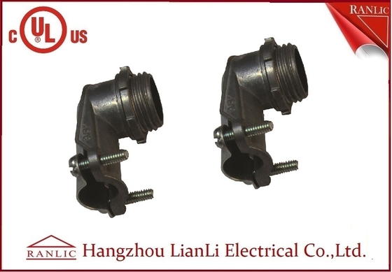 Cina Steel Flexible Conduit Fittings Squeeze 90 Derajat Konektor BX, File UL No. E469552 pemasok