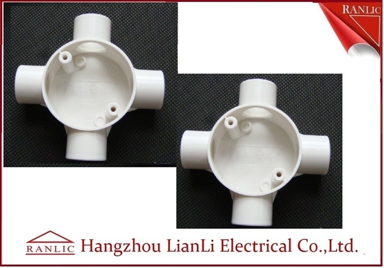 Cina Putih GI 4 Way Electrical Junction Box PVC Conduit and Fittings Standar BS4662 pemasok