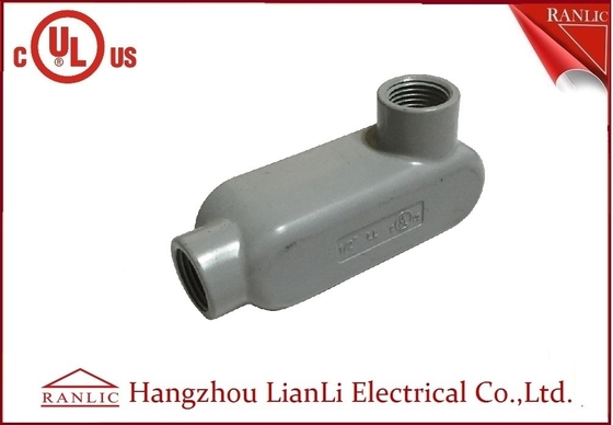 Cina UL Standard PVC Coated Aluminium LL Conduit Body Dengan Sekrup, warna abu-abu pemasok