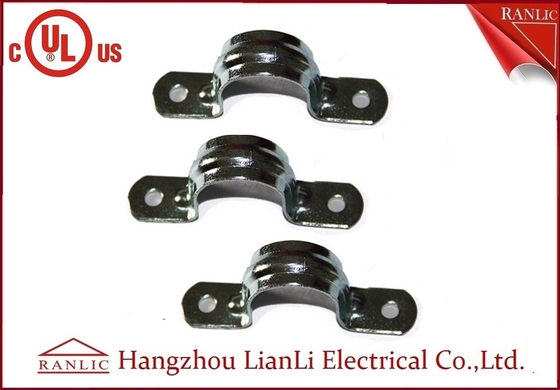 Cina ISO9001 Electro Galvanized EMT Straps Clamps dengan Dua Lubang, 3/4 &quot;1&quot; Hingga 4&quot; pemasok