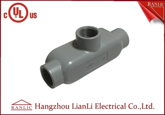 Cina 2 &quot;3&quot; Gray PVC Coated Rigid Aluminium Conduit Body Dengan atau Tanpa Sekrup pemasok