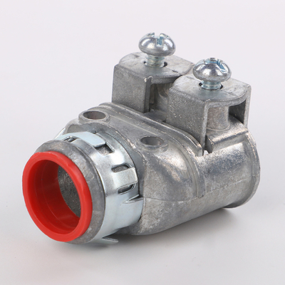 Fleksibel AC Cable Clamp IN 3/8 &quot;Snap-In Double Duplex Connector Zinc Die Casting 1/2&quot; Tenggorokan untuk Outlet Box pemasok