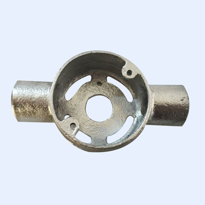 25MM Deep Looping Di Circular Junction Box Empat Lubang Berulir Hot Dip Galvanis pemasok