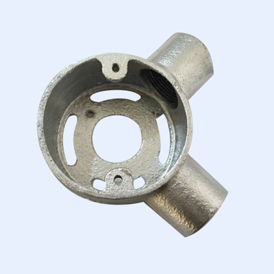 25MM Deep Looping Di Circular Junction Box Empat Lubang Berulir Hot Dip Galvanis pemasok