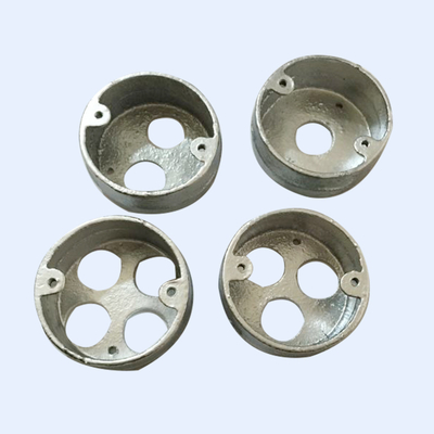 25MM Deep Looping Di Circular Junction Box Empat Lubang Berulir Hot Dip Galvanis pemasok