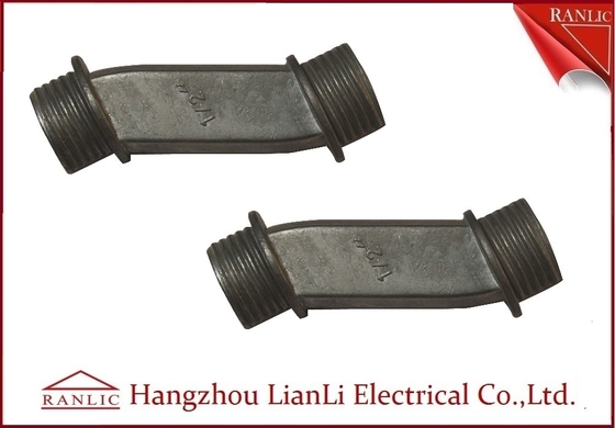 Zinc Die Casting 1/2 "3/4" Konektor Offset EMT Kedua Ujung Berulir, Putih Abu-abu pemasok